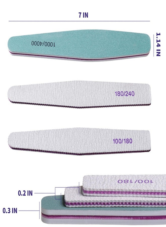 SWEET VIEW 14PCS Nail File and Buffer Set for Natural, Gel, and Acrylic Nails | Emery Boards and Buffing Blocks Professional Kit (100/180/240/1000/4000 Grit) - Image 2